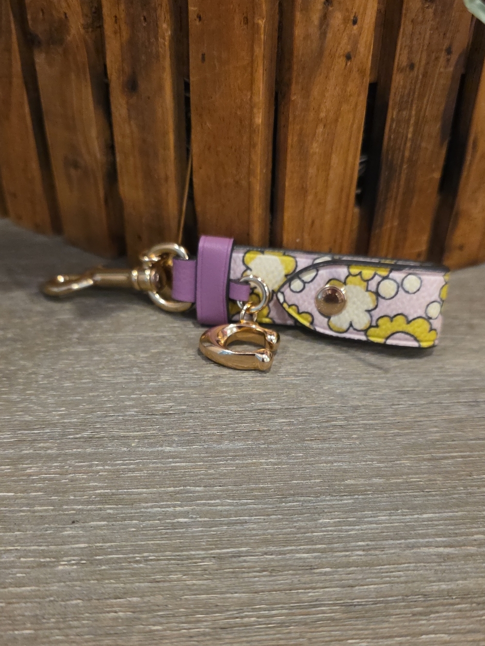 Coach Ditzy Floral Keychain